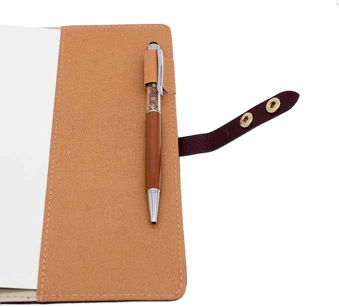 Hardcover Notebook Set - Thick Classic Ruled Notebook with Pen Loop and Pen, A5 192 Pages, Soft Faux Leather Hardcover Cover with Buckle(Maroon)