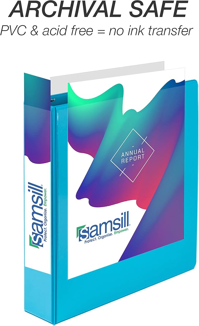 Samsill Durable 2 inch 3 Ring Binder, D Ring Binder, 100% Recycled Chipboard, Fashion Assortment, 12 Pack