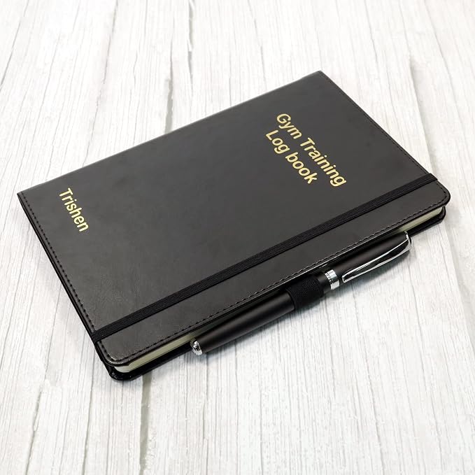 CustomDesign.Shop Personalized Custom Premium Hardcover A5 Notebook | Design A Truly Unique Journal | Gold Embossed Gift Idea (Black)