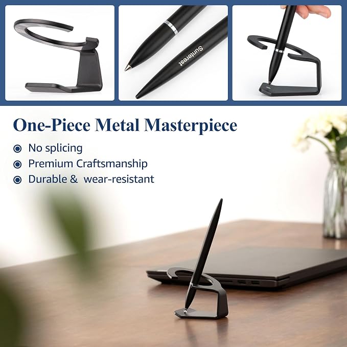 Magnetic Levitation Gel Ink Pen, Metal Luxury Gifts for Men & Women, Futuristic Floating Fidget Pen, Cool Tech Gadgets, Unique Office Desk Accessories for Him Dad Boss Teacher (Black)