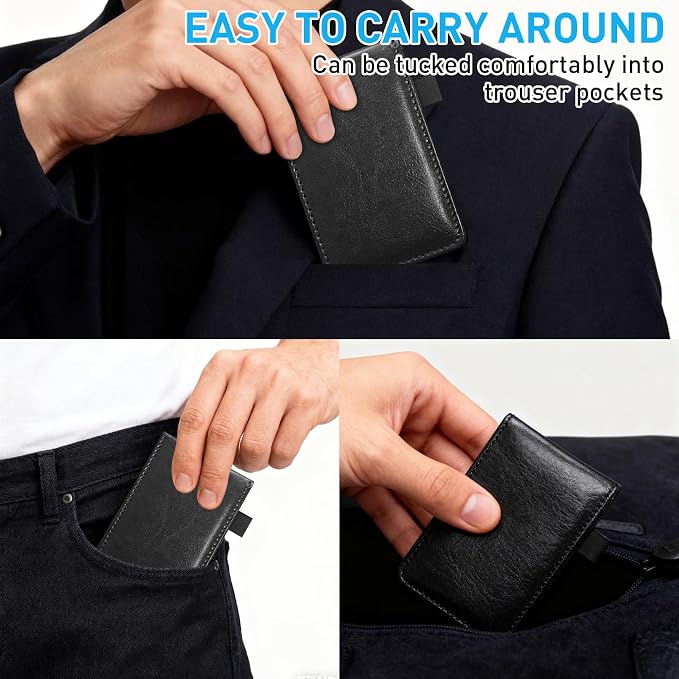 12Pcs Mini Pocket Notepad Holder Set,Included with 50 Lined Sheets, Metal Pen and 8 Pieces 3 x 5 Inch Memo Book Refills with 30 Lined Paper Per Note Pad,Leather Notepad Pocket,Black