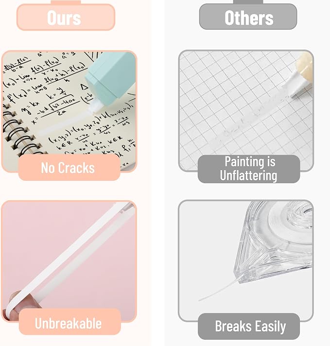 Mr. Pen- Aesthetic Correction Tape Bulk, 0.2" x 236", 12 pcs, Pastel Colors | Cute Correction Tape