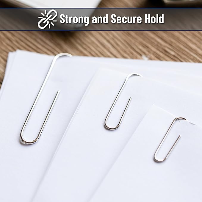 Mr. Pen- Silver Paper Clips, 450 pcs, 1", 1-1/4", 2" | Zinc Galvanized Silver Paper Clips with Storage Box, Large and Small for Office, School, DIY, Binder Clips