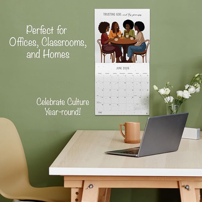African American Expressions 2026 Wall Calendar – Woman with God – Monthly Calendar Celebrating Black Culture & History, 12x12 Hanging Calendar, 16 Months – Christian Gift for Women