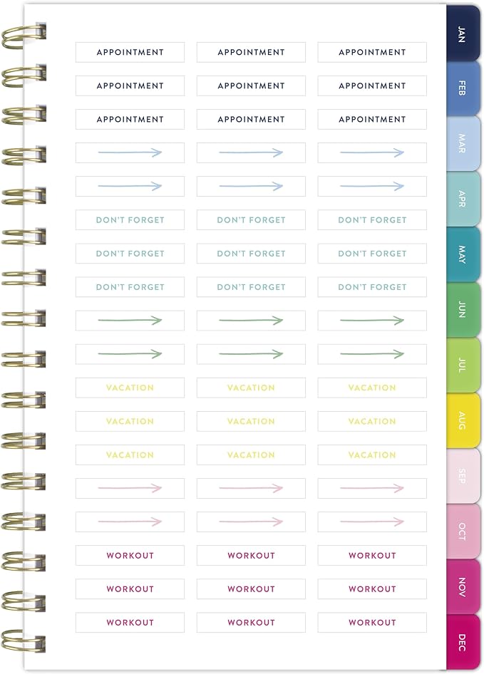AT-A-GLANCE 2027 Planner, Simplified by Emily Ley, Weekly & Monthly, 5.5" x 8.5", Happy Stripe (EL57-200-27)