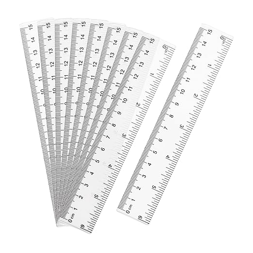 ZUFECY 8-Pack Flexible 6" Rulers, Measuring Tool Plastic Straight Ruler, Acrylic Ruler for School Office Drawing Ruler