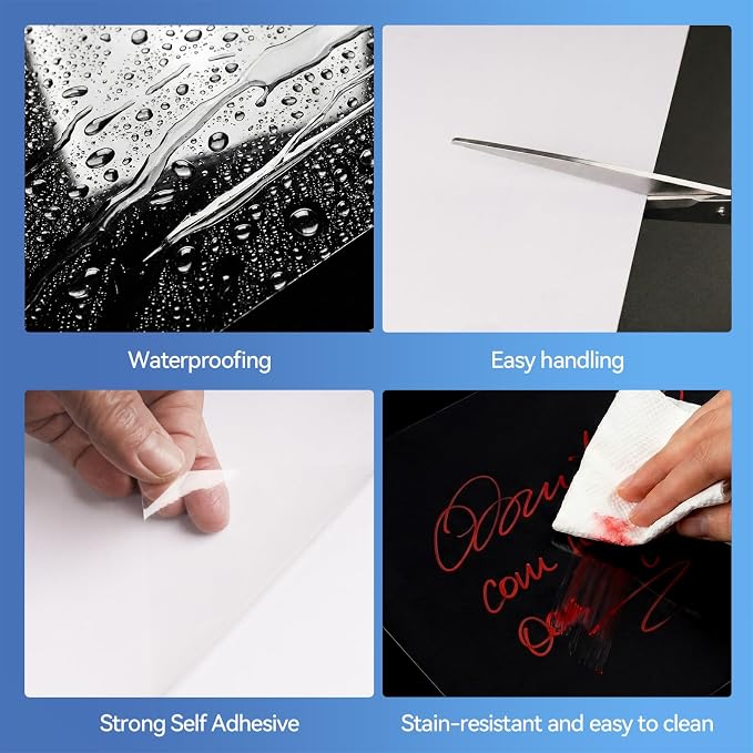 36 Sheets Transparent Laminate Sheets Self Adhesive Laminating Sheets | 8.5x11 inch Waterproof Cold Lamination Sheets Vinyl Overlay Film for Sticker Paper, Cricut Crafts, Photo -100% Clear