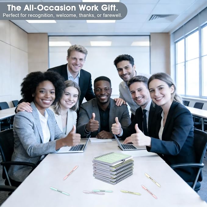 30 Sets/60 Pcs Employee Appreciation Gifts Bulk – Inspirational Notebooks with Motivational Pens, Small Notepads for Coworkers, Office Staff, Team, Volunteer, Nurse, Teachers, Housekeeping (Macaron)
