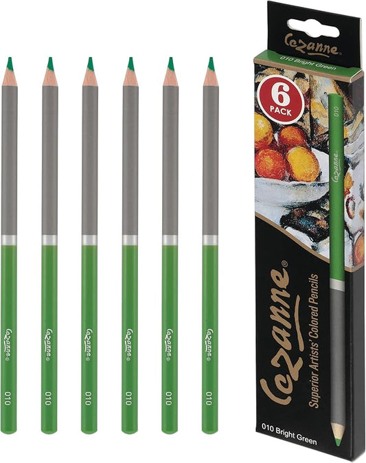 Cezanne Creative Mark Premium Colored Pencils Bright Green 6 Pack - Highly-Pigmented Drawing Pencils - Coloring Pencils for Drawing, Blending, Coloring, and More