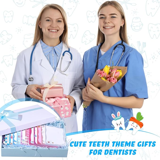 Chiisong 12 Pcs Dental Gifts Dentist Sticky Notes Funny Tooth Notepads Teeth Sticky Notes Nurse Week Dental Assistant Appreciation Gift for Office Home Work Supplies Holiday