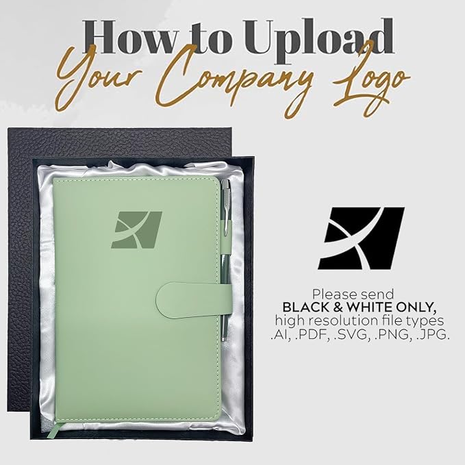 Personalized Notebook with Gift Box & Pen, Custom Logo Leather Journal | Custom Gift for Him, Her, Friend, Mom, Engraved Journals To Write In, Birthday Anniversary Corporate, Keepsake, Business Gift