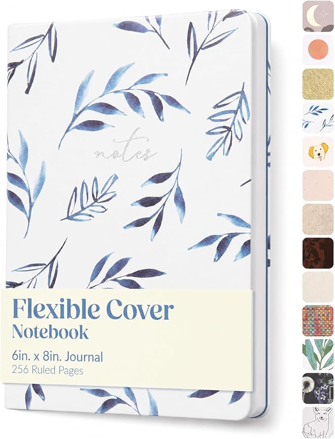 WORLD TRAVELER Eccolo A5 Hardbound Journal Notebook 256 Ivory Lined Pages | Sturdy Flexible Hardcover, 80GSM Acid-Free Ivory Pages, Smyth-Sewn Lay-Flat Binding, Ribbon Bookmark