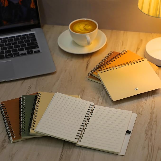 Resurhang 30 Sets Small Notebook Journal with Pen Bulk 4.5 * 5.5 Inch Pocket Size Spiral Lined Notepad for Women Men 100 Pages Notebook Employee Appreciation Gift for Work Study (Boho)