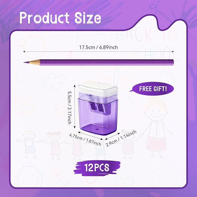 12 Piece Purple Colored Pencils Set with Sharpener, Pre-Sharpened Professional Wooden Art Pencils for Artists Drawing and Sketching, Premium Colored Tone Supplies Delivering Detailed Painting(Purple)