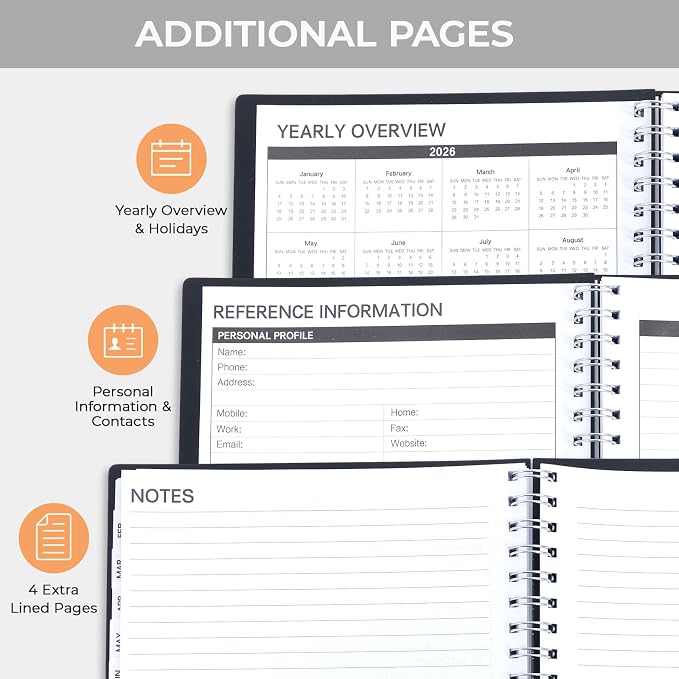 M&G 2026 Planner, Weekly and Monthly Planner Calendar, Jan 2026-Feb 2027 Agenda Book With Monthly Tabs for School Work Home Supplies, A4 8.5" x 11"