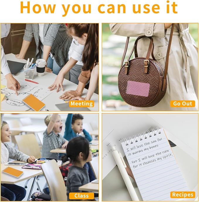 QiCheng 6pacs Pocket Notebook Mini Notepad Small Spiral Notebooks 3X5Inch | functionality PortabilityPortability convenience