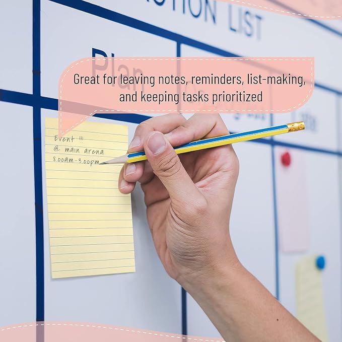 Mr. Pen- Lined Sticky Notes, 4" x 6", 24 Pads, 45 Sheets/Pad | Bulk Sticky Notes with Lines, Ruled Stickies, Memo Pads, Self-Stick Note Pad for Office, School, Home, Study & Organization
