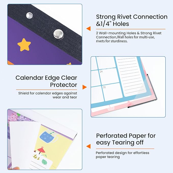 SUNEE 2026 Desk Calendar, 18 Months from Oct. 2025 to Mar. 2027, 17"x12" Academic 2026 Calendar for Home, School, or Office - 2026 Monthly Calendar with Note, Cute