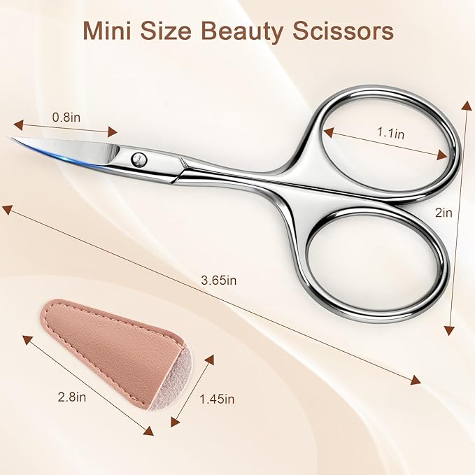 Hdama Eyebrow Scissors, Mini Grooming, Nose and Facial Hair, Men Women | For trimming mustache, beard, and facial hair. Compact mini scissors for precise grooming.