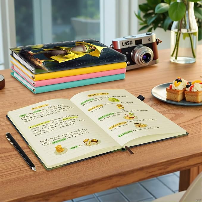 Hardcover Executive Notebooks, A5 PU Leather Lined Journal Notebook, 200 Pages Thick Paper Subject Notebooks for School,Work,Home Writing Business Notebook, Diary Book ， Frog