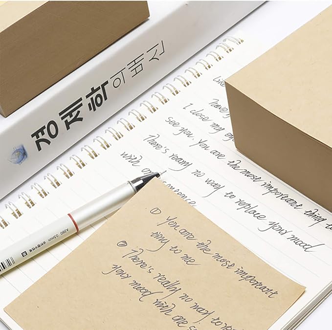 VANRA Note Cube 4 x 4 Inch (Not Sticky) Memo Cube Refill (No Holder) Tear-Off Pages (Not Loose) Blank Scratch Pads, 400-Sheets/Cube (Kraft Brown)