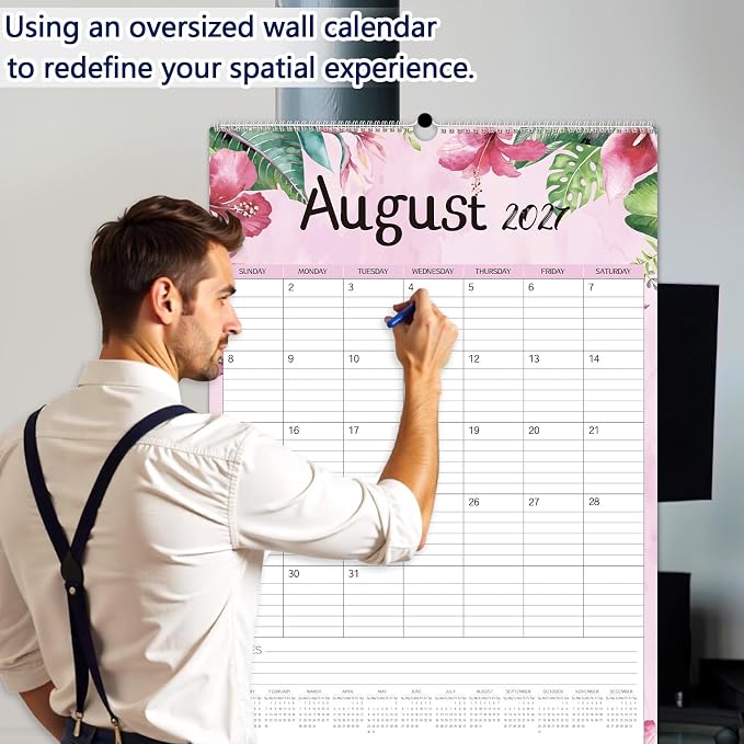 Guasslee 2026 Large Wall Calendar,20"x 30" Vertical Jumbo Hanging Wall Planner,19 Monthly Calendar from Jun. 2026 to Dec. 2027 with Lines,Spiral Binding and Notes for Easy Organizing