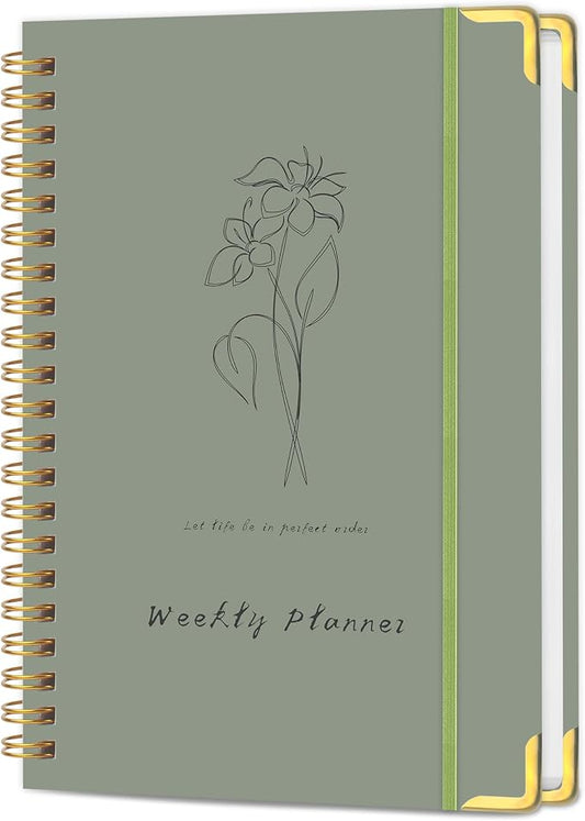 TREES Undated Weekly Planner, Weekly To-Do List, Goal and Habit Tracker | 5.8" x 8" Spiral-Bound Organizer for Weekly Goals, Tasks and Habits, Designed for Work, School and Everyday Planning