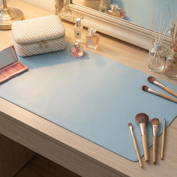 Non-Slip Desk Pad,Desk mat,Mouse Pad,Office Desk mat,Waterproof PU Leather Desk Blotter Mat,Laptop Desk Pad,Desk Writing Pad for Office and Home (Blue, 27.58'' x 39.01'')
