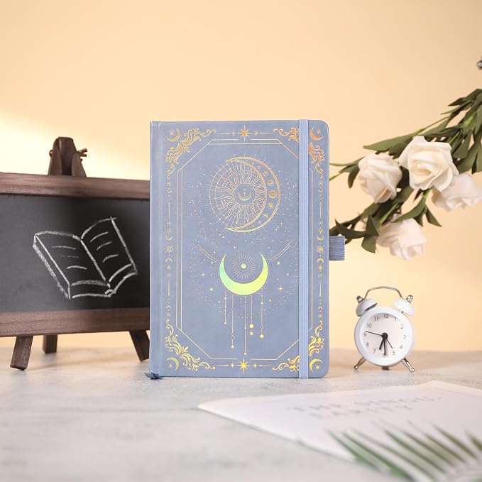 TIEFOSSI Line Journal Notebook for Women Men, 316 Pages,8.3x5.8 IN | Vintage Diary with Bookmark, Hardcover A5 College Ruled Notebook 316 Numbered Pages for Writing, for Work School, Note Taking
