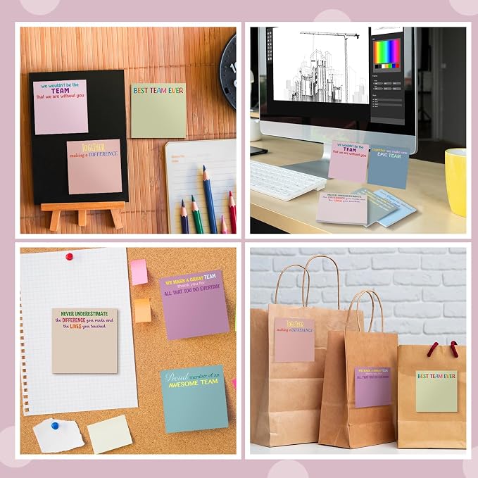 Yinder 24 Pcs Sticky Notes Gifts Bulk,Team,Morandi