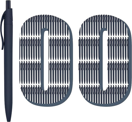 deegtran 100 Pack No Bleed Blue Barrel Click Pens, Wholesale Retractable Ballpoint Pens, Medium Point, Smooth Ink, 1.0MM Black Ink