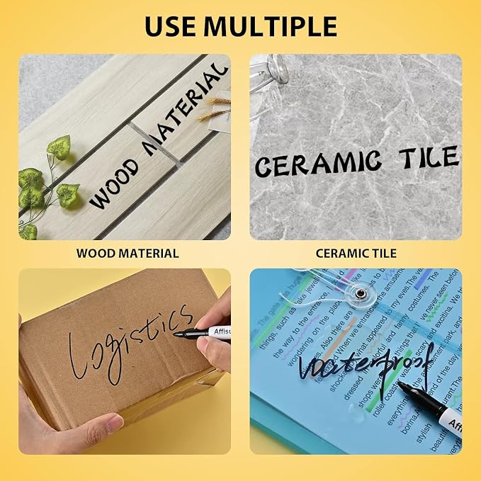 Permanent markers, 60 packs permanent markers bulk, quick drying in one second, waterproof, smooth, not easy to erase, durable, can be marked on glass, tiles and cloth, office supplies