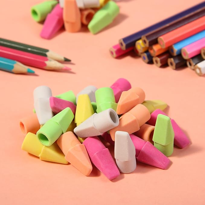 Mr. Pen- Pencil Erasers Toppers, 120 Pack, Colorful, Latex Free, No Smudge | Mr Pen Erasers for Pencils
