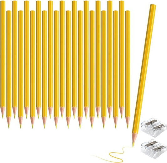 24 Pack Yellow Colored Pencils for Kids, Pre-sharpened Art Pencils Back to School Supplies Set, Drawing Sketching Pencils for Students, Teachers, Classroom
