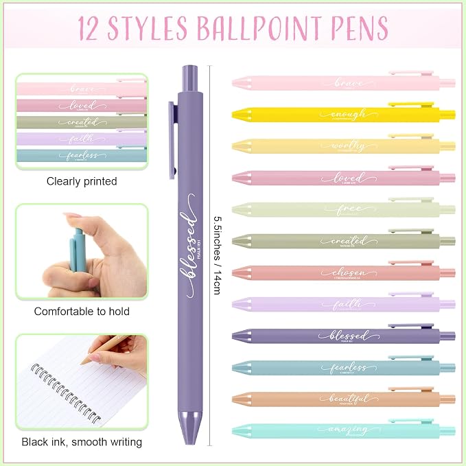 Kosiz 36 Sets Christian Gifts Bulk Christian Notebooks with Pens Inspirational Prayer Journals Bulk A6 Spiral Small Notepads for Women Men Church Members Bible Study Groups (Cute Color)