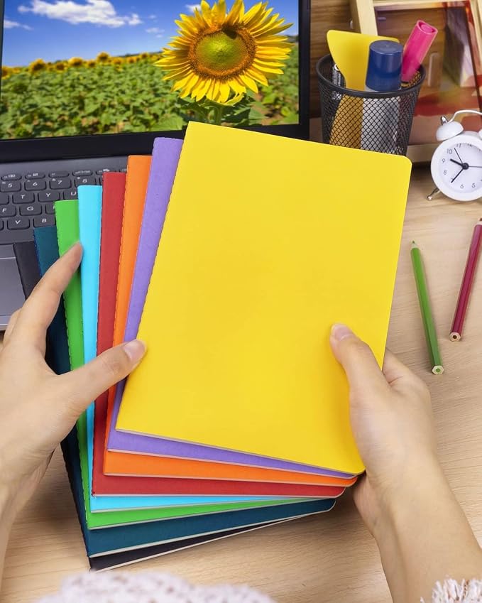 Gwybkq A5 Notebooks Bulk Blank Journals 16 Packs(5.5x8.3), Travel in Bulk Colorful Soft Cover, Sketchbook with No Lines Writing Diary Subject Notebooks Planner 30 Sheets/60 Pages