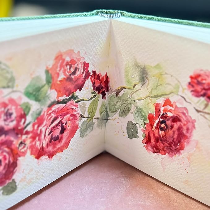 SEMLEART Watercolor Journal Sketchbook,4 * 6",140lbÀGSM Cotton Paper | 42 Sheets,Ideal for Painting, Drawing & Mixed Media,Pocket Mini Watercolor Notebook