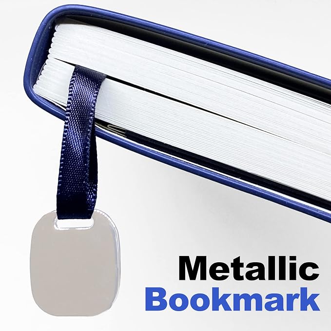 LeStallion Dark Navy Blue Notebook - 120GSM Fountain Pen Friendly Blue Journal - 210 Numbered Pages, Table Contents | A5 Soft Cover Faux Leather Journal | High End Luxury Notebook For Writing