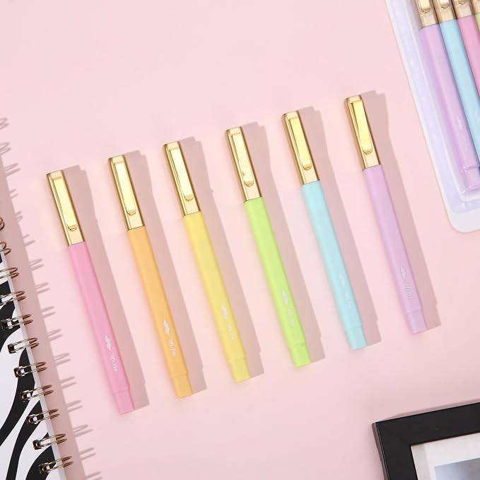 Mr. Pen- Aesthetic Highlighters and Ballpoint Pens No Bleed, 12 Pack | Spring Pastel, Bible Highlighters and Pens No Bleed, Fast Dry and No Smear for Bible Journaling, Planner, School Supplies