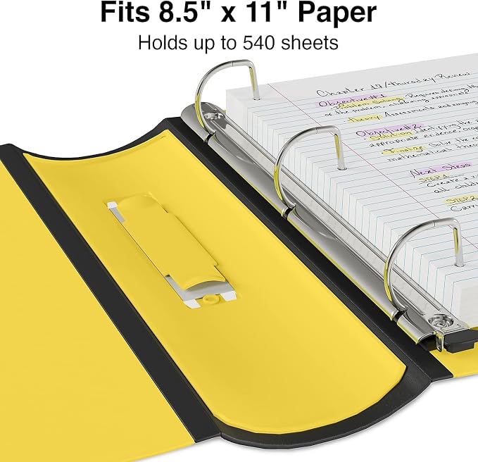 Staples Better Binder 2-Inch 3-Ring Binder, Yellow – Heavy-Duty Binder for School & Office Organization