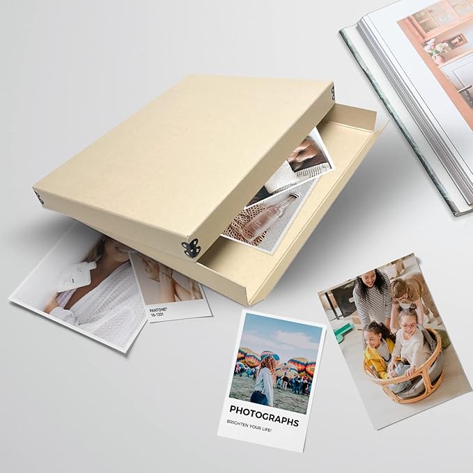 Lineco Museum Archival Storage Box, Drop Front, 11.75x15.25x1.5 in, Tan | Acid-Free with Metal Edge, Preserves Picture Longevity, Organize Photos, Newspapers, Prints, Documents, Crafts, DIY