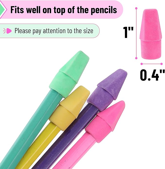 Mr. Pen- Pencil Erasers Toppers, 500 Pack, Vibrant Colors | Erasers for Pencil, Pencil Top Erasers