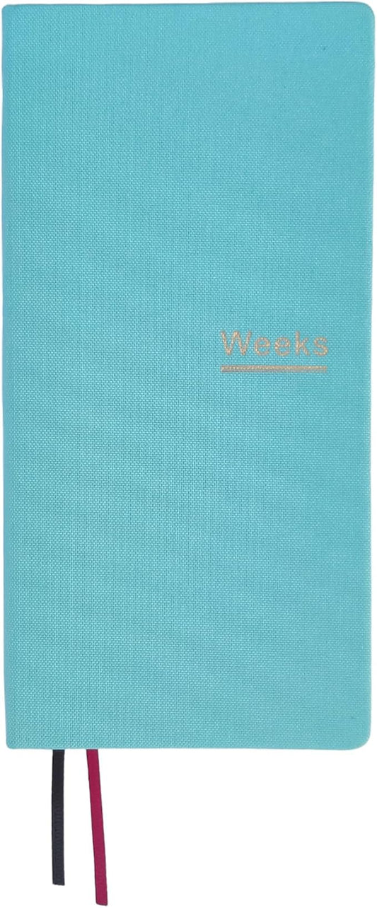 Undated Weekly Planner Notebook Pocket Organizer Appointment Book Journal Notebook A6 Week Plan Notepad (Light Blue)
