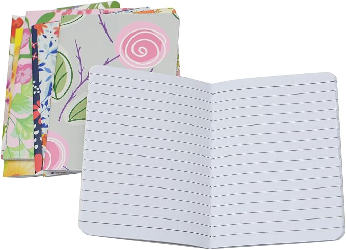 YYaaloa 24pcs Mini Notepads Pocket Notebooks, Happy Journal Small Notebooks Bulk for Party Office Home Coworkers Travel Gift Present Supplies (24pcs-8styles, 8 flower design)