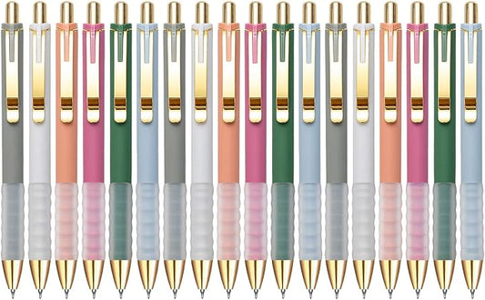 Linbsunne Gel Pens Black Ink Pen 0.5mm fine Point Pens Smooth Writing Retractable Office Supplies (18-count)