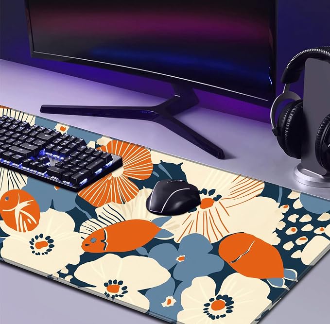 Ladies' Office Desk Cute Petal Keyboard Accessories Game Extended Mouse Pad | Large Extended Mouse Pad; Full Desk Coverage; Waterproof Coating; Stable Anti-Slide Base For Gaming, Office, Study Daily Use