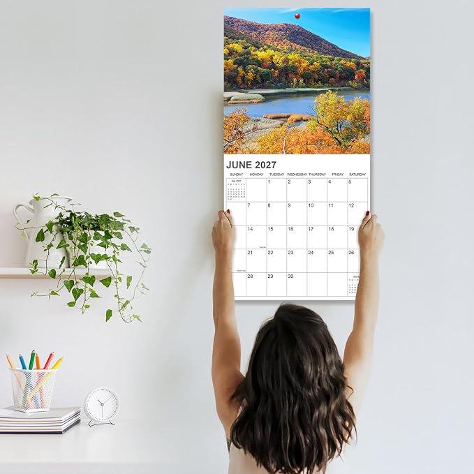 2026-2027 Calendar for Wall, Calendar 2026-2027 from July 2026 - December 2027, 12" x 24" Opened 19 Months Calendar, Full Page Months Thick & Sturdy Paper