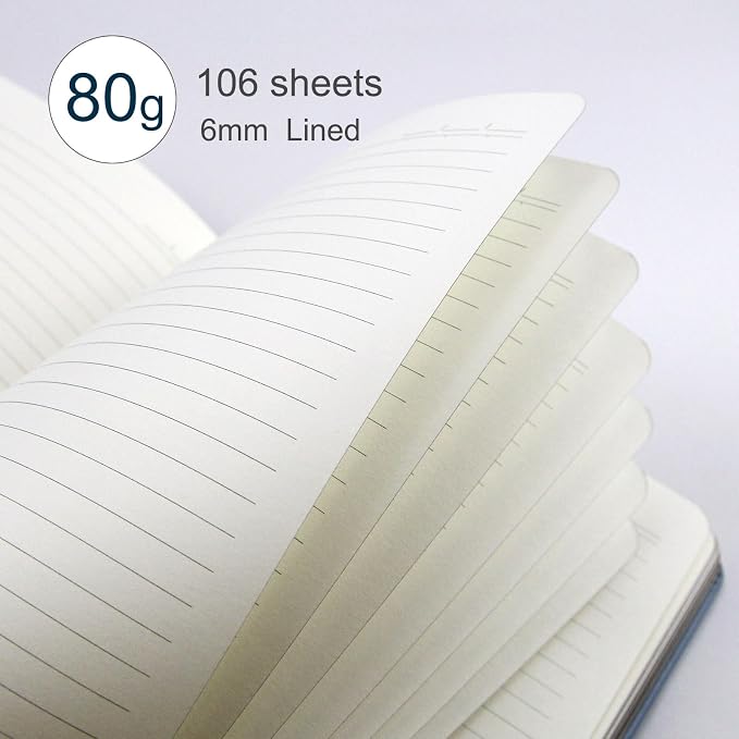 Hardcover Leather Journal Notebook A5 Lined 212 Pages 5x8.25 Inches Gold Edged Pages with Strap Closure Travel Work School Writing Journaling Notebooks for Women Men Gift Box Packaging Light Purple