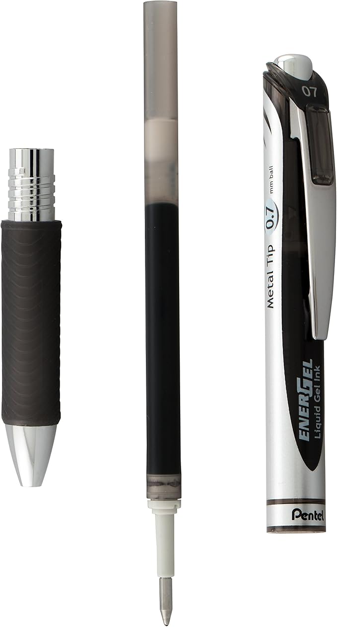 Pentel EnerGel RTX Retractable Liquid Gel Pen Canister, Black Ink (BL77PC36A) (Pack of 1, 36 Count Total)