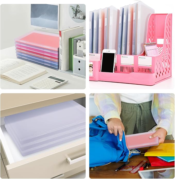 6 Pack Photo Storage Box, Fits 8" x 10" Photo & A4 Paper, Clear | Large Plastic Scrapbook Paper Storage with Latch, Photo Organizer for Protecting Photo, Craft, Scrapbook, Office Supply
